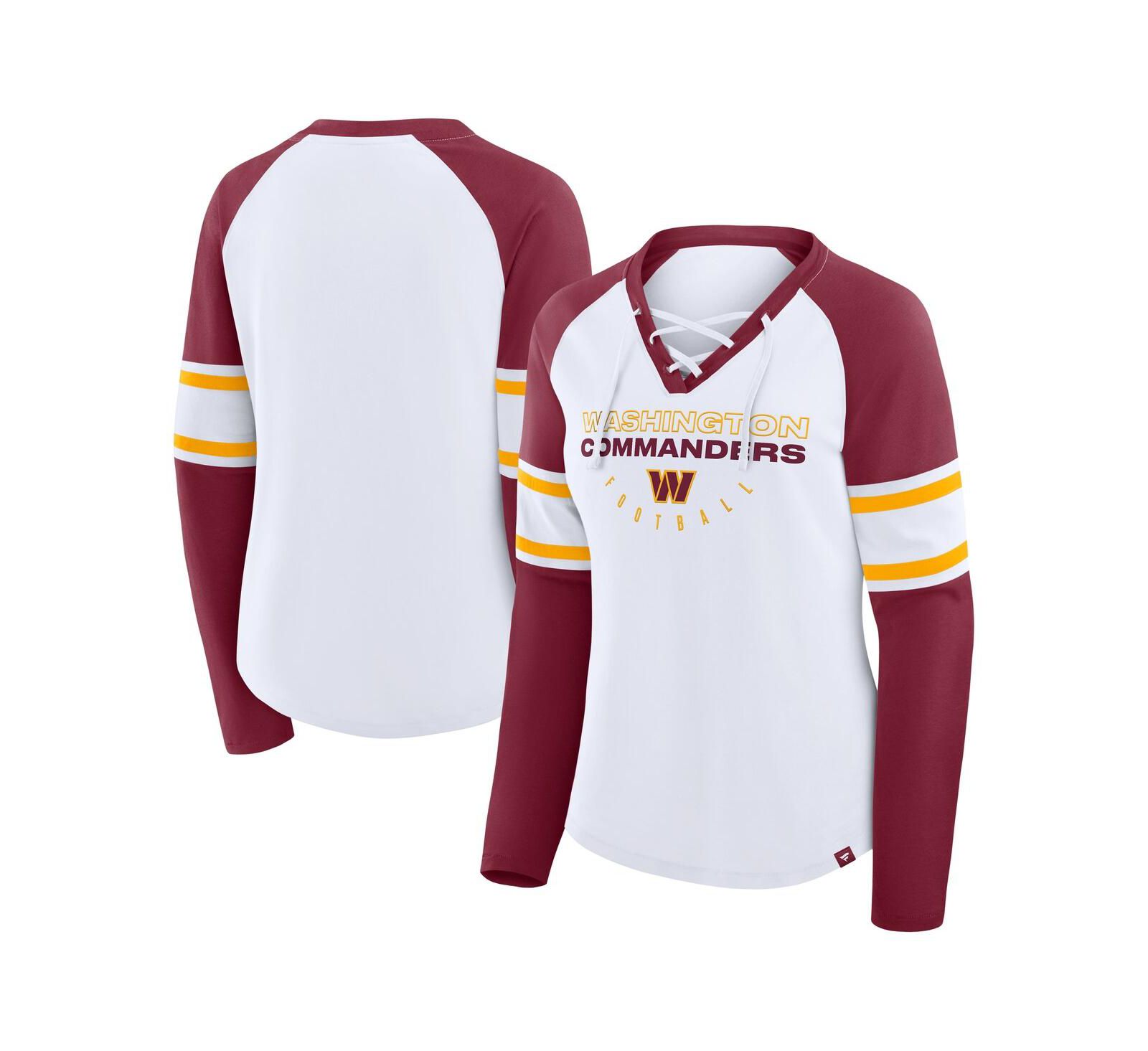 Fanatics Женская футболка Washington Commanders Redzone Blitz, белая/бордовая, с длинным рукавом