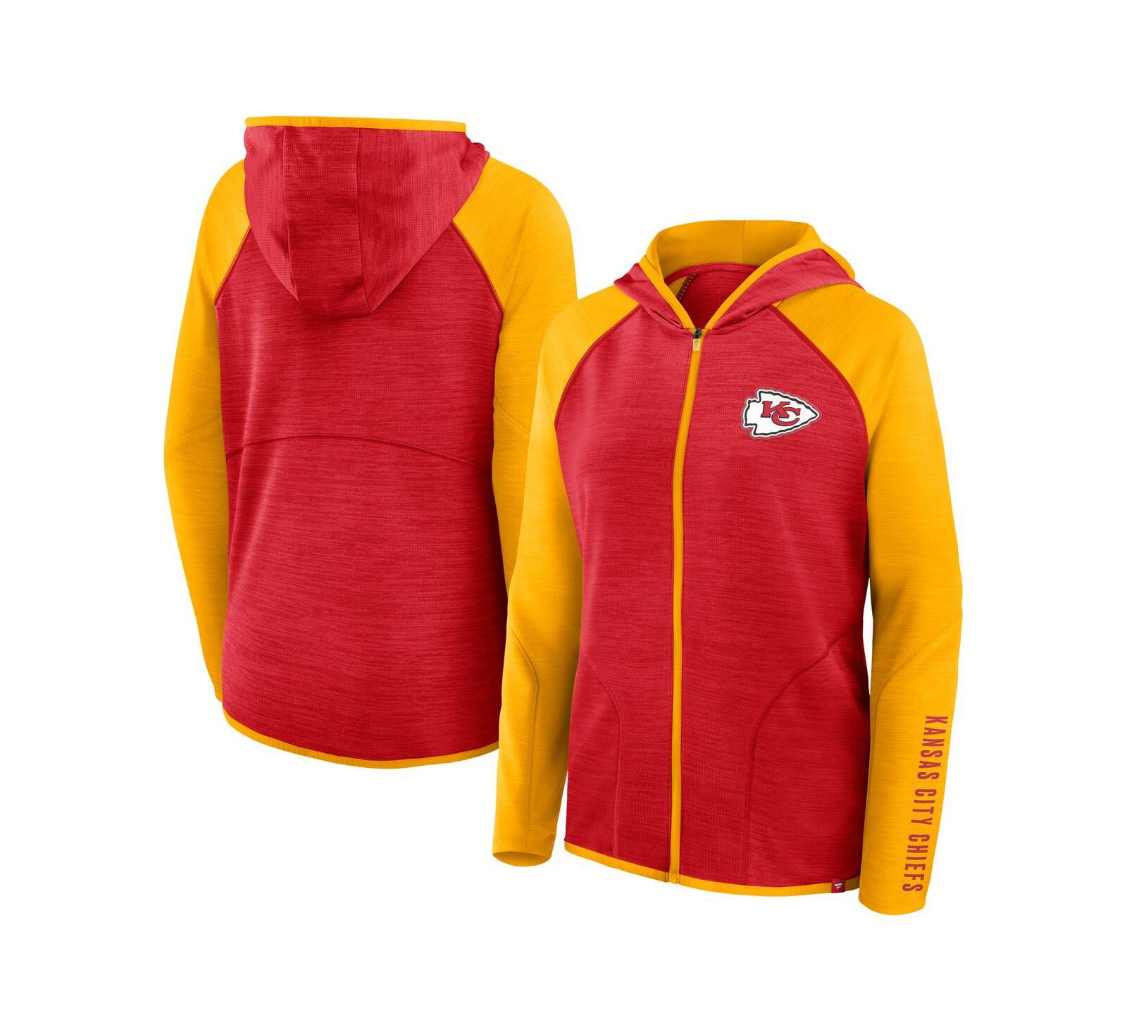 Женское худи Fanatics Red/Gold Kansas City Chiefs Redzone End Around Pass Raglan Full-Zip