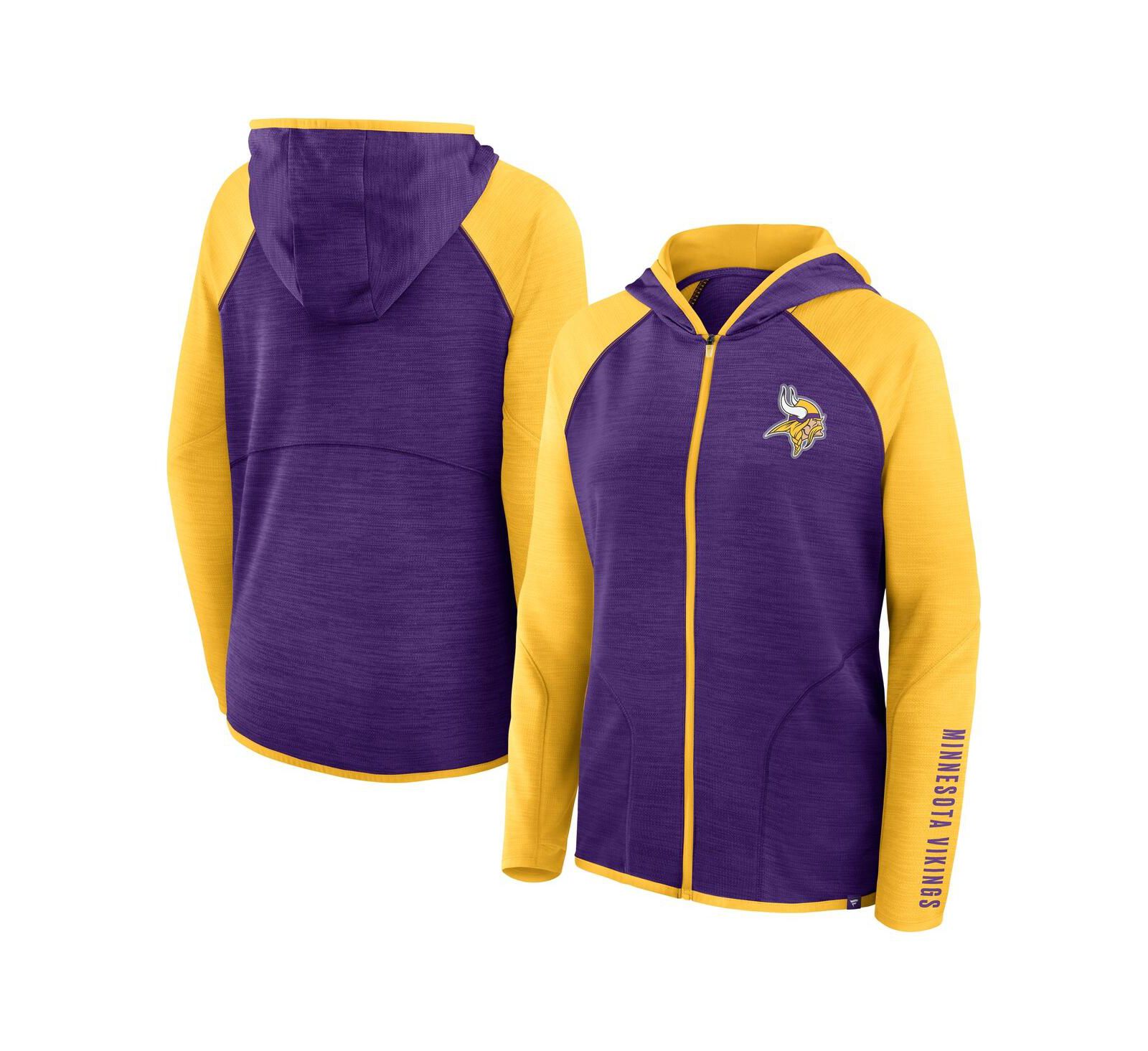 Женское худи Fanatics Purple/Gold Minnesota Vikings Redzone End Around Pass Raglan Full-Zip