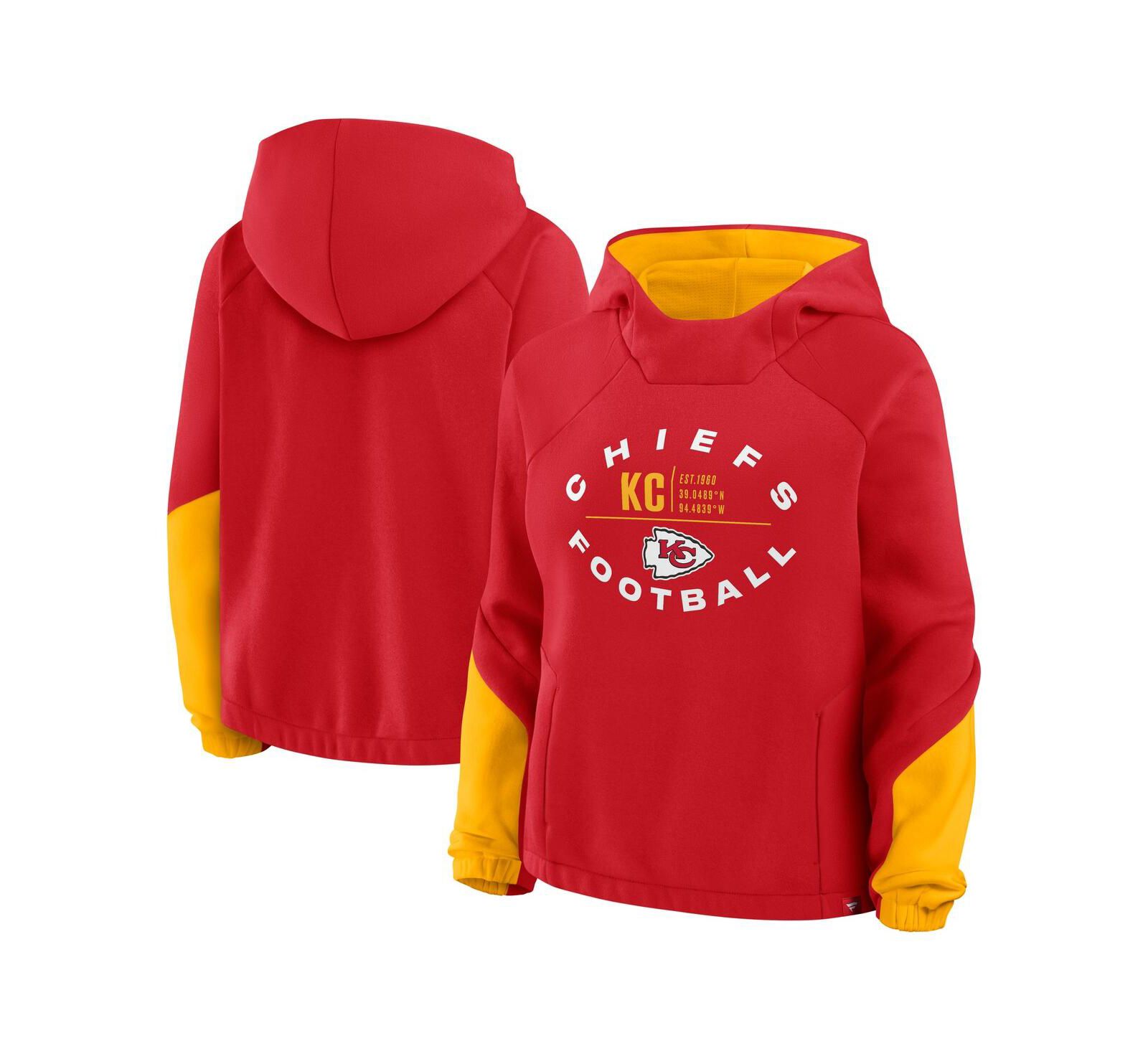 Fanatics Женское красное худи Kansas City Chiefs Oversized Redzone Bubble Screen Pullover