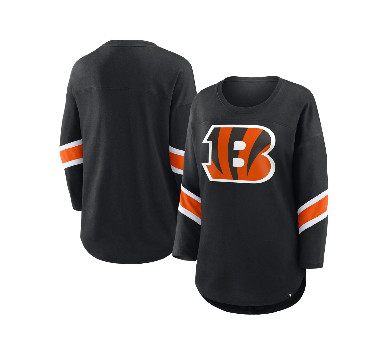 Fanatics Женская черная футболка Cincinnati Bengals Redzone 3/4-Sleeve