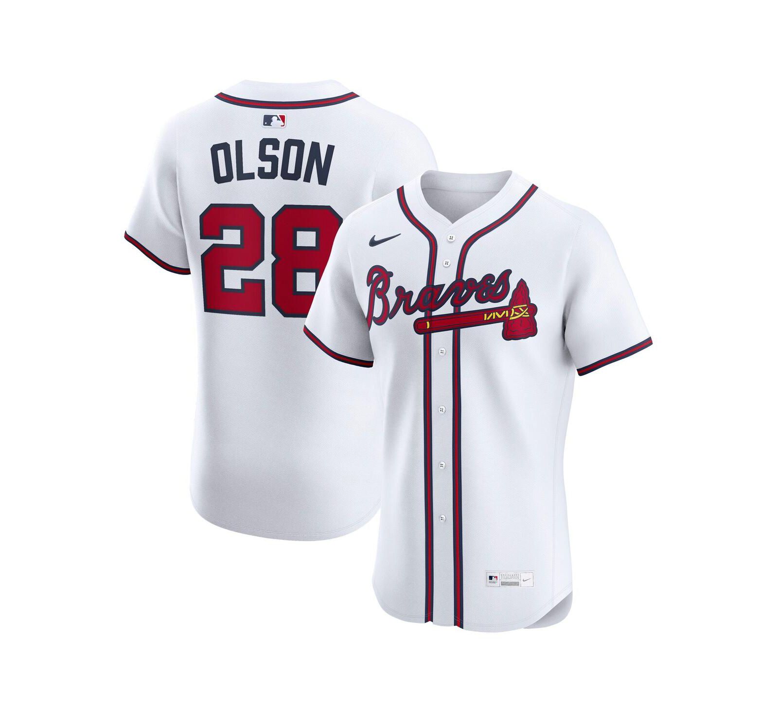 Мужская джерси Nike Matt Olson White Atlanta Braves Home Elite Player