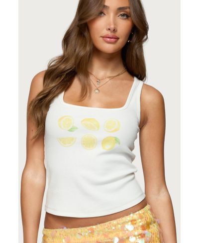 Женский топ Edikted Lemon Drop Ribbed Tank