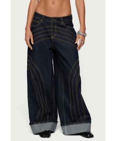 Женские широкие джинсы Edikted Cuffed Low Rise Baggy