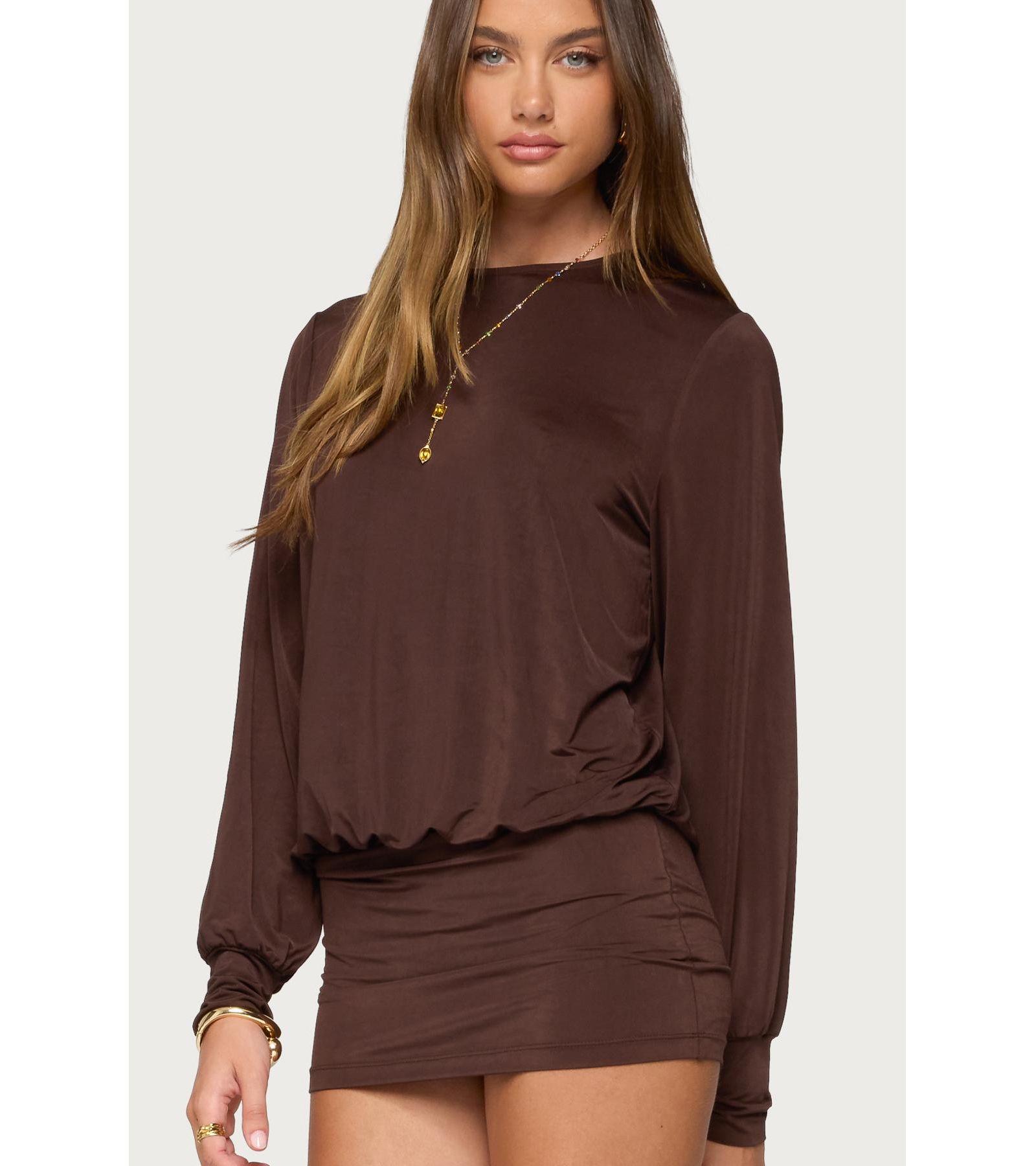 Edikted Women's Guilia Backless Long Sleeve Romper