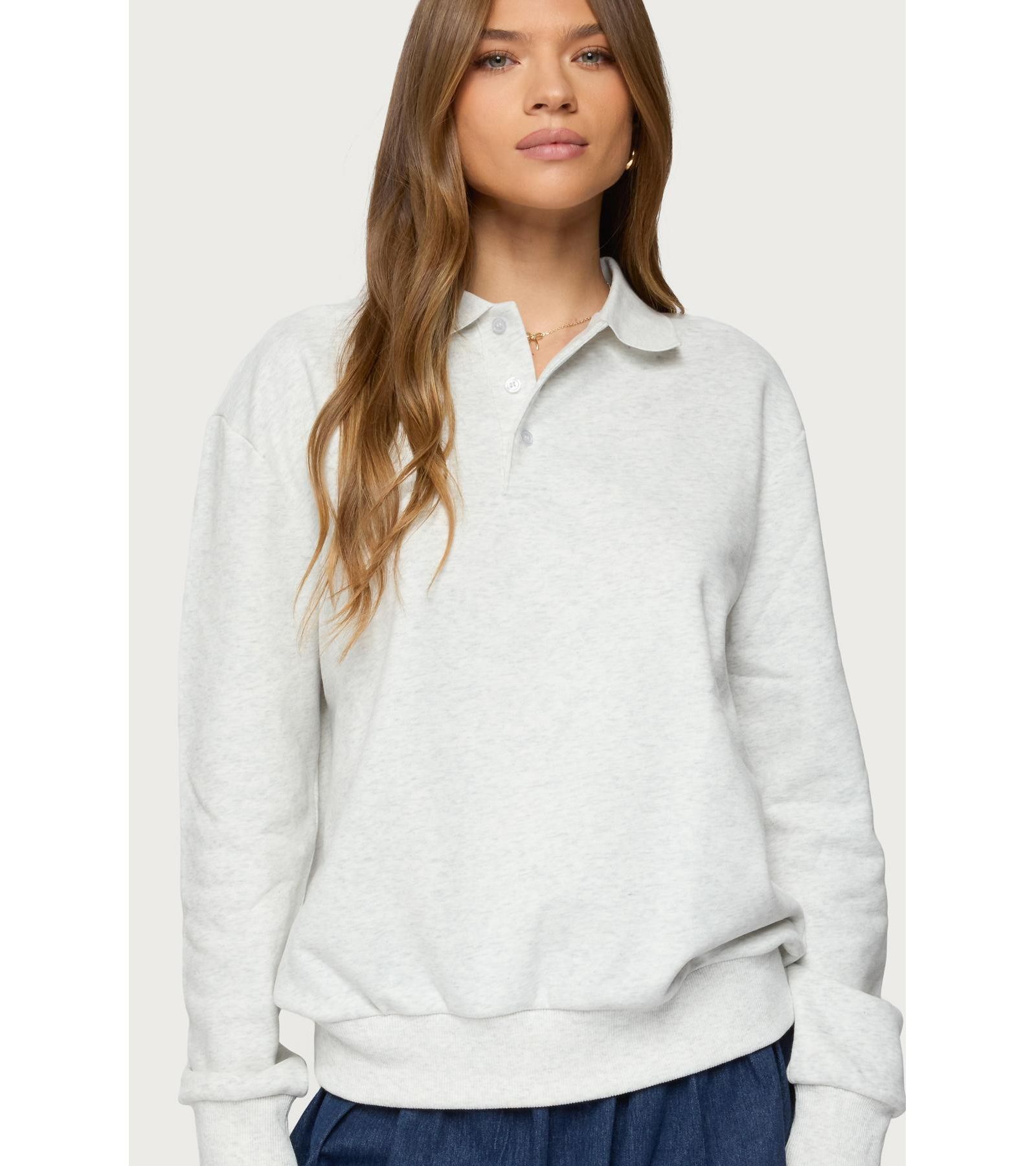 Edikted Women's Scholar Oversized Polo Sweatshirt