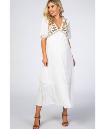 Pinkblush Женское Ivory Floral Embroidered Midi Dress