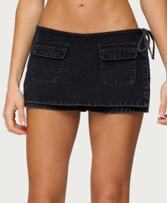 Edikted Women's Giselle Wrap Denim Mini Skort
