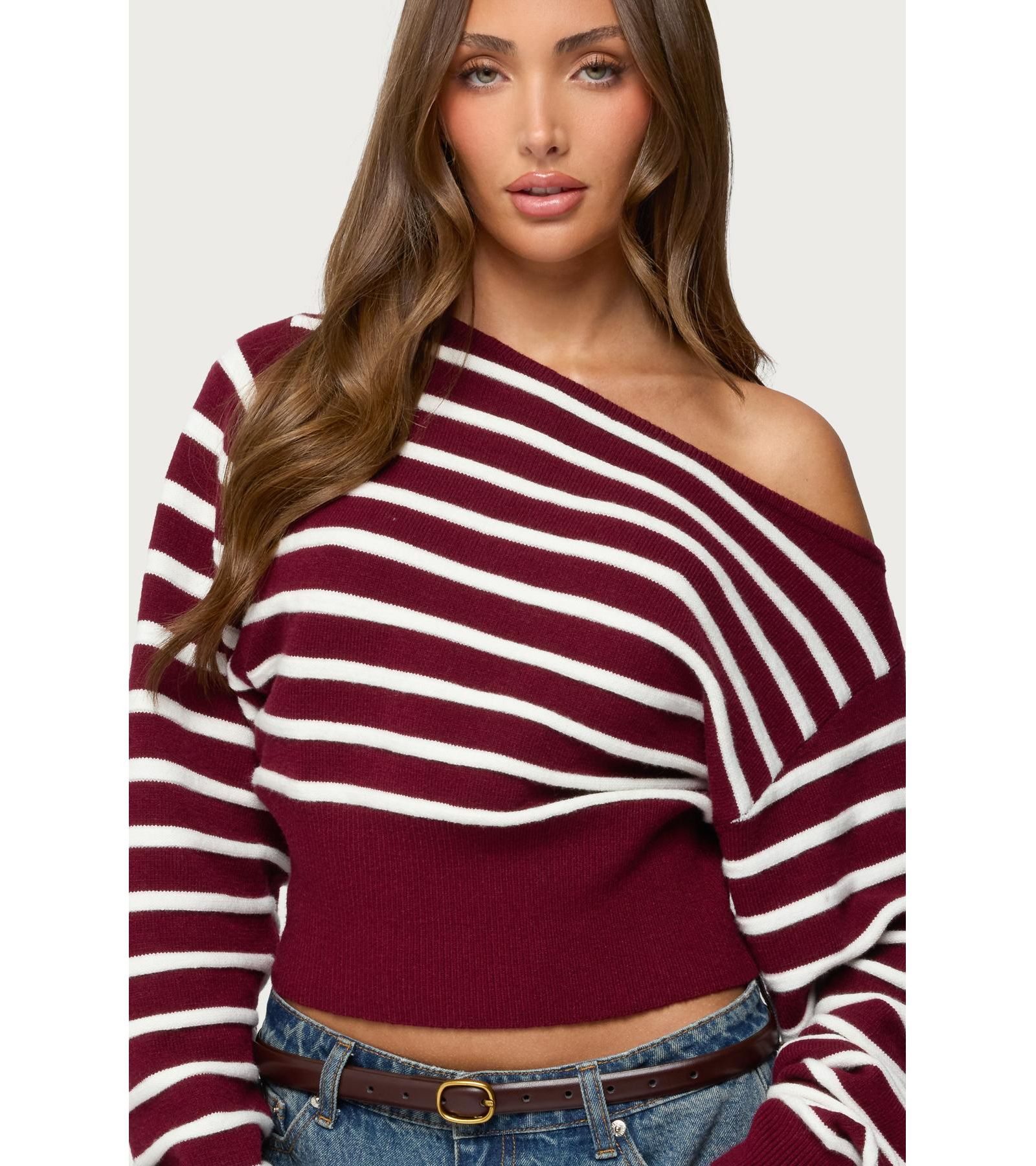 Edikted Women's Mika Off Shoulder Oversized Sweater