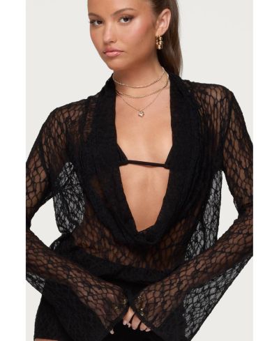 Женский топ Edikted Lera Lacey Sheer Mesh