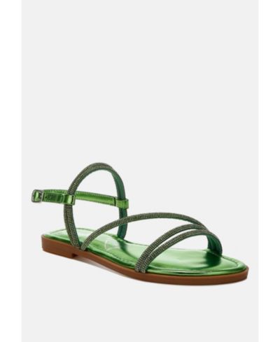 Женские сандалии London Rag Women's Bawley Rhinestone Strappy Flat