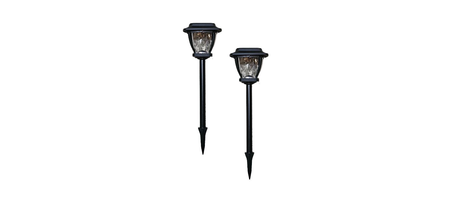 MAXSA Innovations 2-Pack Solar Wave Glass-Style Super Bright LED Path Lights