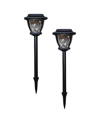 MAXSA Innovations 2-Pack Solar Wave Glass-Style Super Bright LED Path Lights