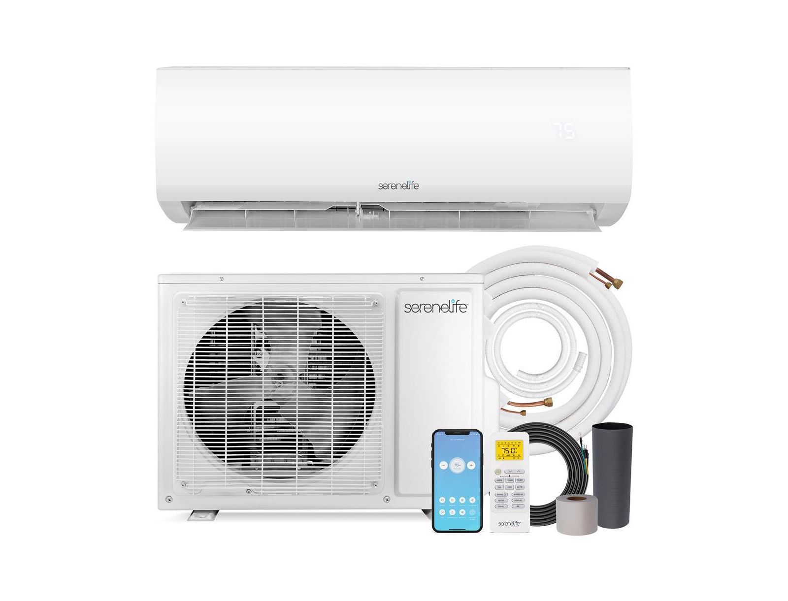 Кондиционер SereneLife 12000 BTU Mini Split Kit, WiFi