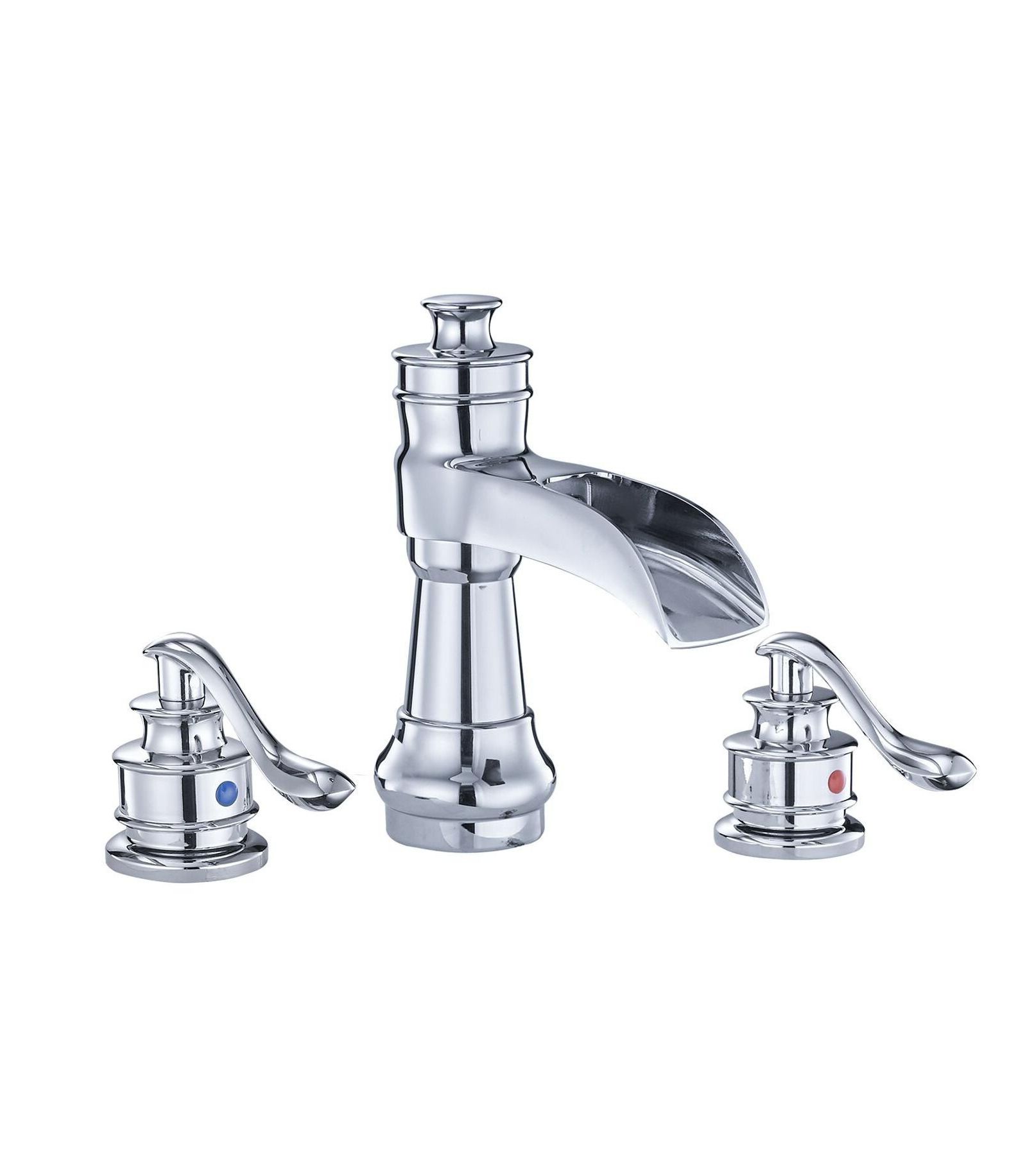 Greenspring 8 in. Waterfall Widespread 2-Handle Bathroom Faucet With Supply Line in Spot Resist Polished Chrome