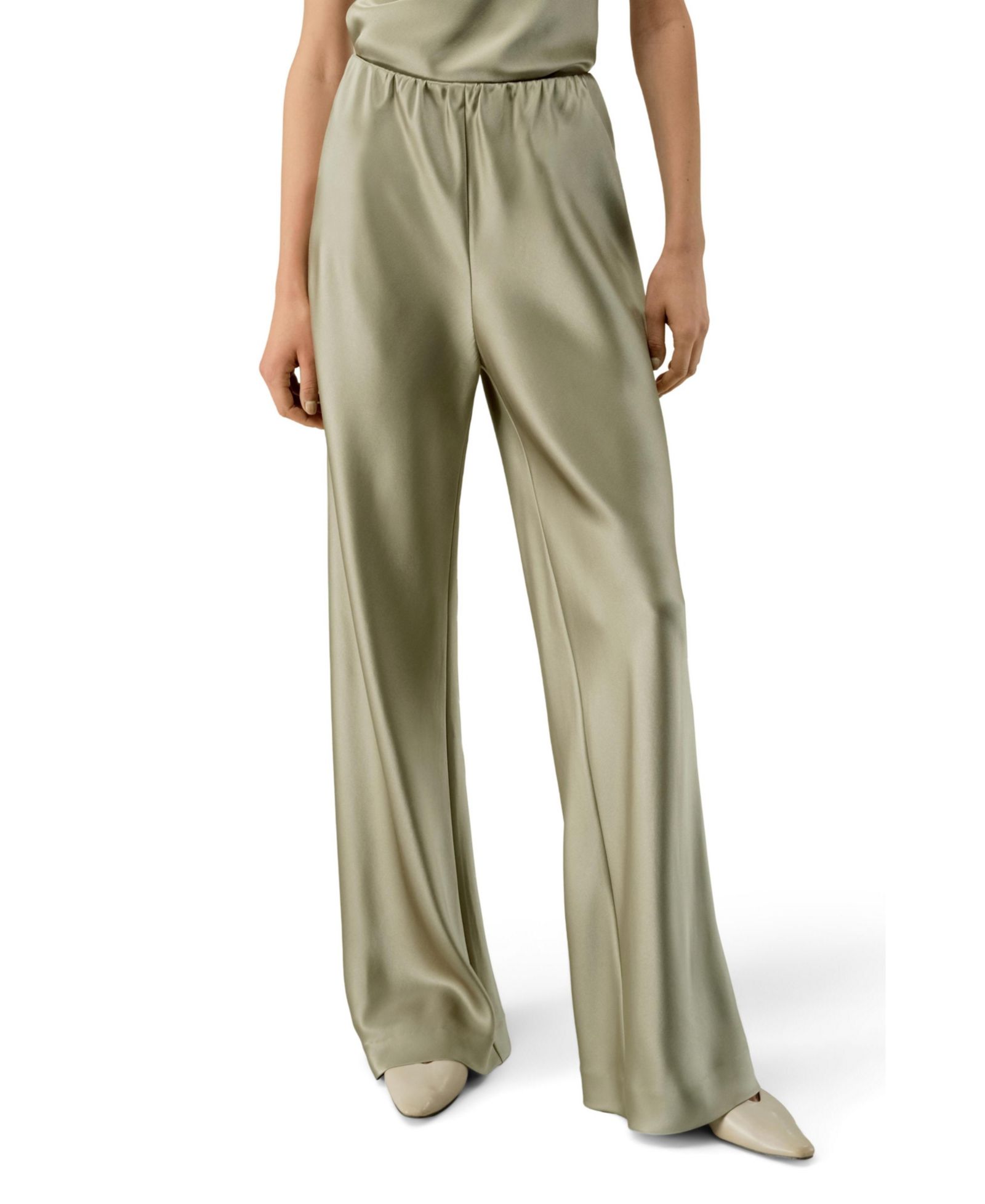LILYSILK Women's Straight-Leg Silk Satin Pants