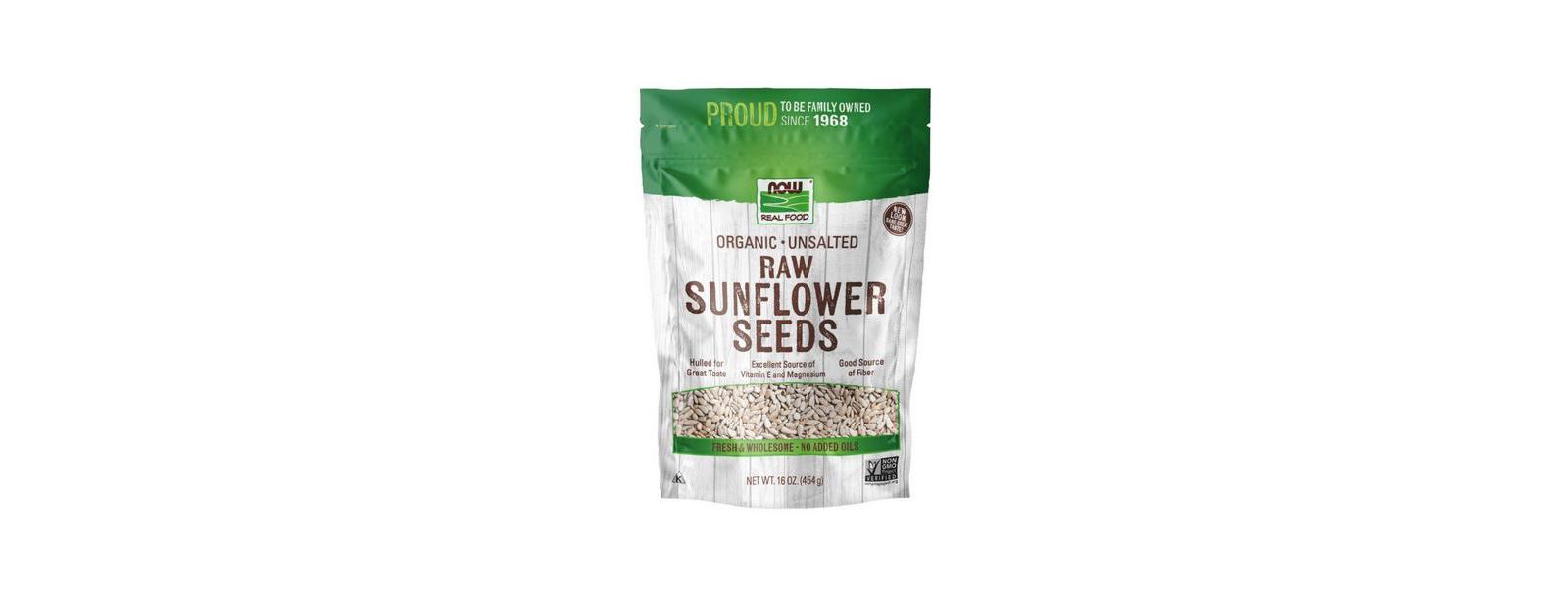 Семена подсолнечника NOW Foods Raw & Unsalted, 16 oz.