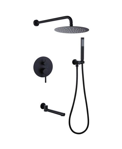 Greenspring Round High Pressure Tub and Shower Faucet with Valve, Single Handle, 3-Spray