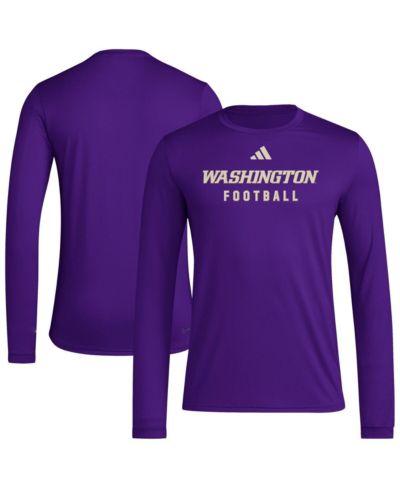 Футболка с длинным рукавом Adidas Men's фиолетовая Washington Huskies Locker Practice Football Pre-Game