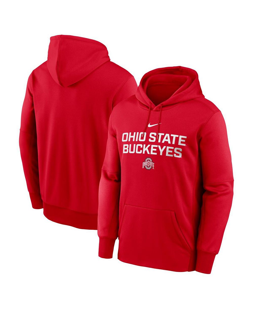 Nike Men's Scarlet Ohio State Buckeyes Team Stacked Performance Pullover Hoodie