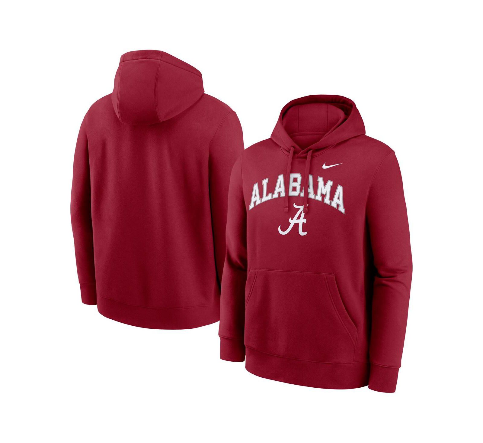 Nike Мужская толстовка с капюшоном Alabama Crimson Tide Club Fleece Arch Pullover