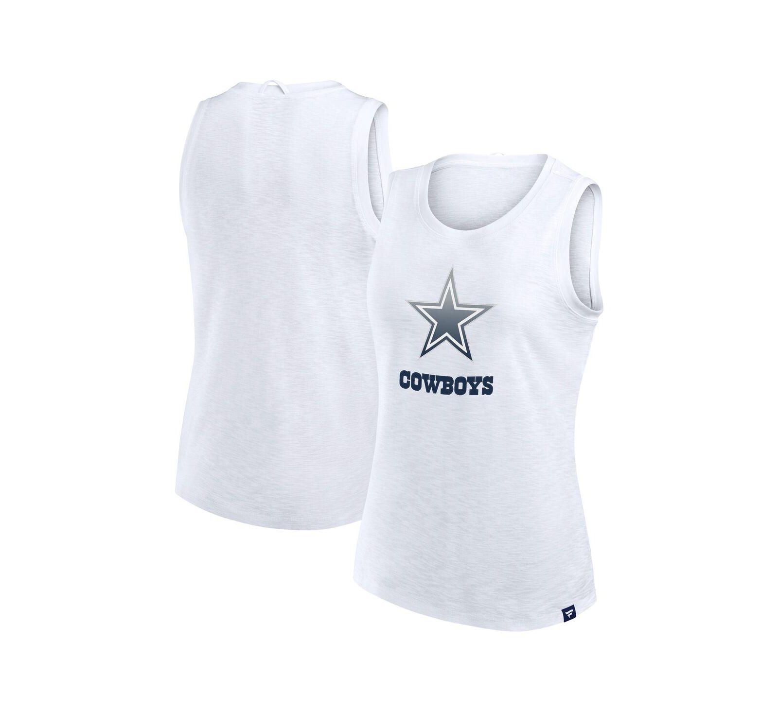 Женский топ Fanatics White Dallas Cowboys Slub Tank