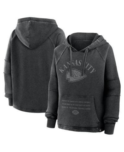 Fanatics Women's Black Kansas City Chiefs Oversized Raglan Gridiron Hoodie