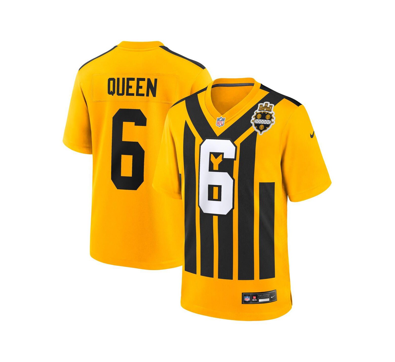 Мужская игровая джерси Nike Patrick Queen Gold Pittsburgh Steelers Alternate 1933 Throwback