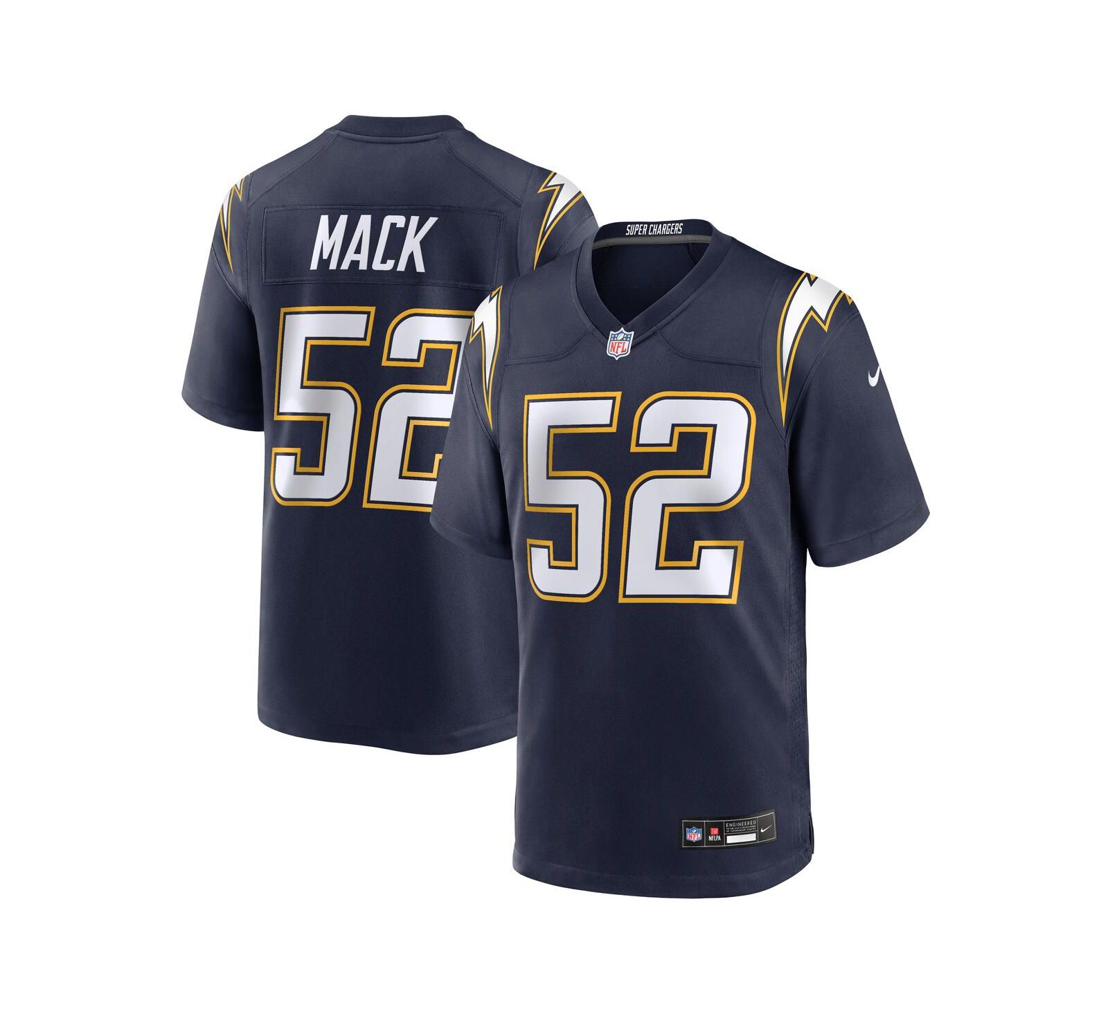 Мужская игровая джерси Nike Khalil Mack Los Angeles Chargers Alternate Super Chargers Navy