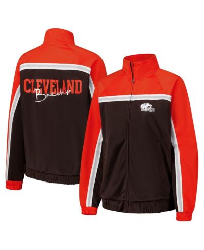 Женская спортивная ветровка G-III 4Her by Carl Banks Brown Cleveland Browns Post Game Full-Zip
