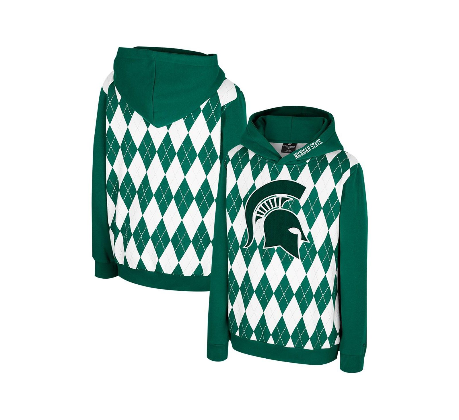 Colosseum худи с принтом Michigan State Spartans Argyle для мальчиков и девочек
