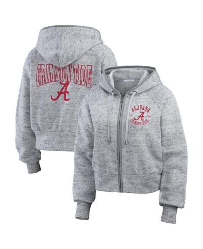 Женское худи с молнией WEAR by Erin Andrews Heather Gray Alabama Crimson Tide Raglan