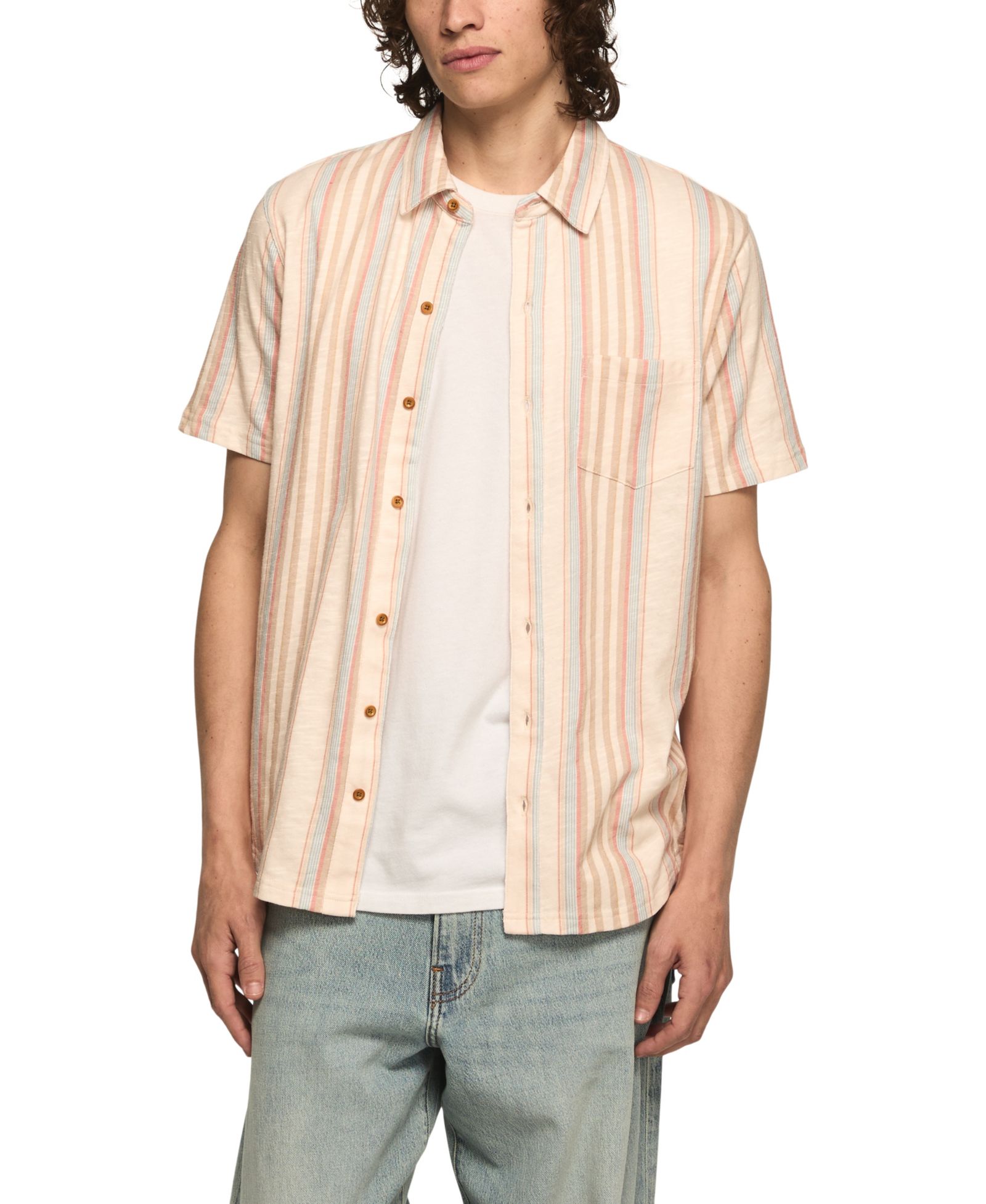 Lucky Brand Men's Stripe Spread Collar Button-Down Shirt