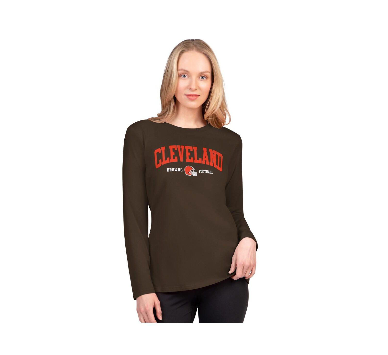 Женская футболка G-III 4Her by Carl Banks Brown Cleveland Browns Best Play Long Sleeve
