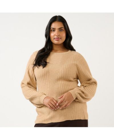 Свитер с рифленым узором и круглым вырезом Estelle Plus Size Remi