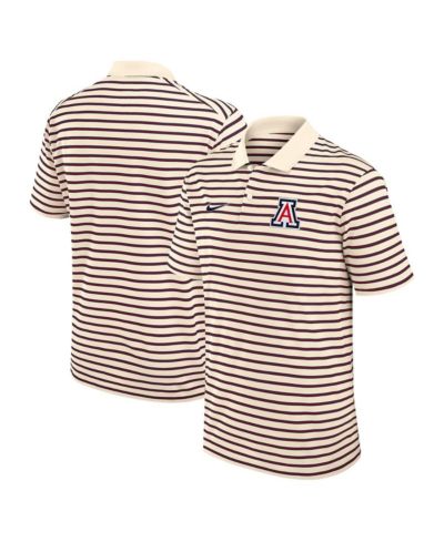 Nike Men's Tan Arizona Wildcats Solid Foundation Striped Performance Polo Shirt
