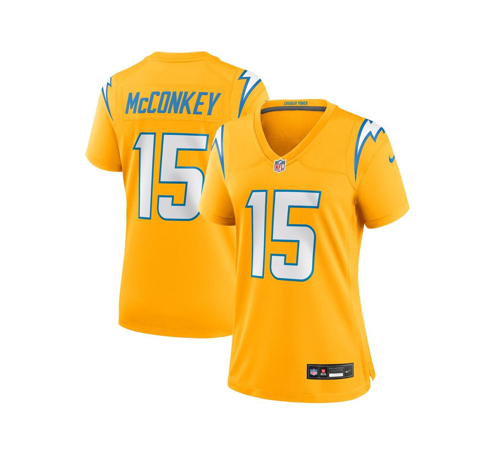 Nike Женский джерси Nike Ladd McConkey Gold Los Angeles Chargers Alternate Charger Power Game