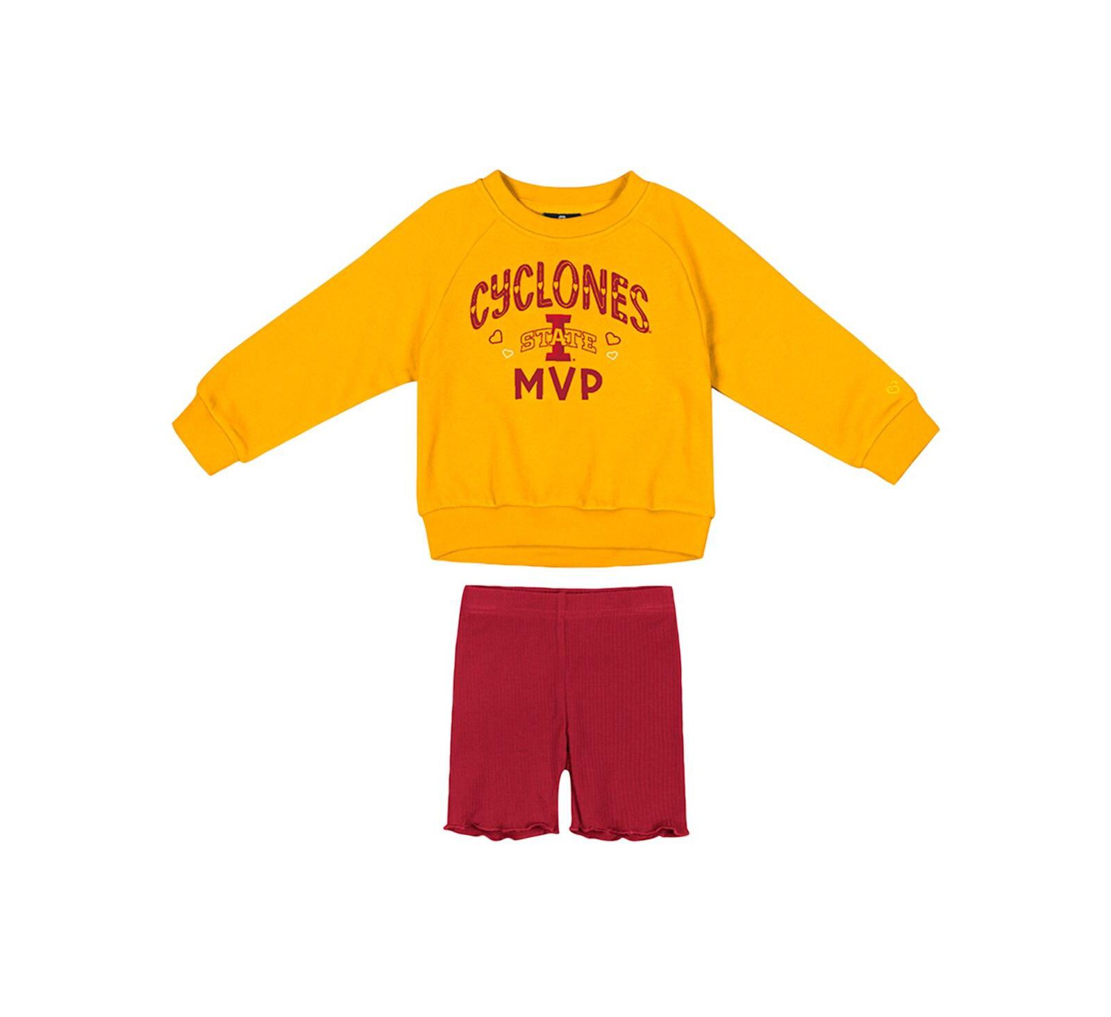 Colosseum Детский комплект из свитшота и шорт Iowa State Cyclones Gold/Cardinal