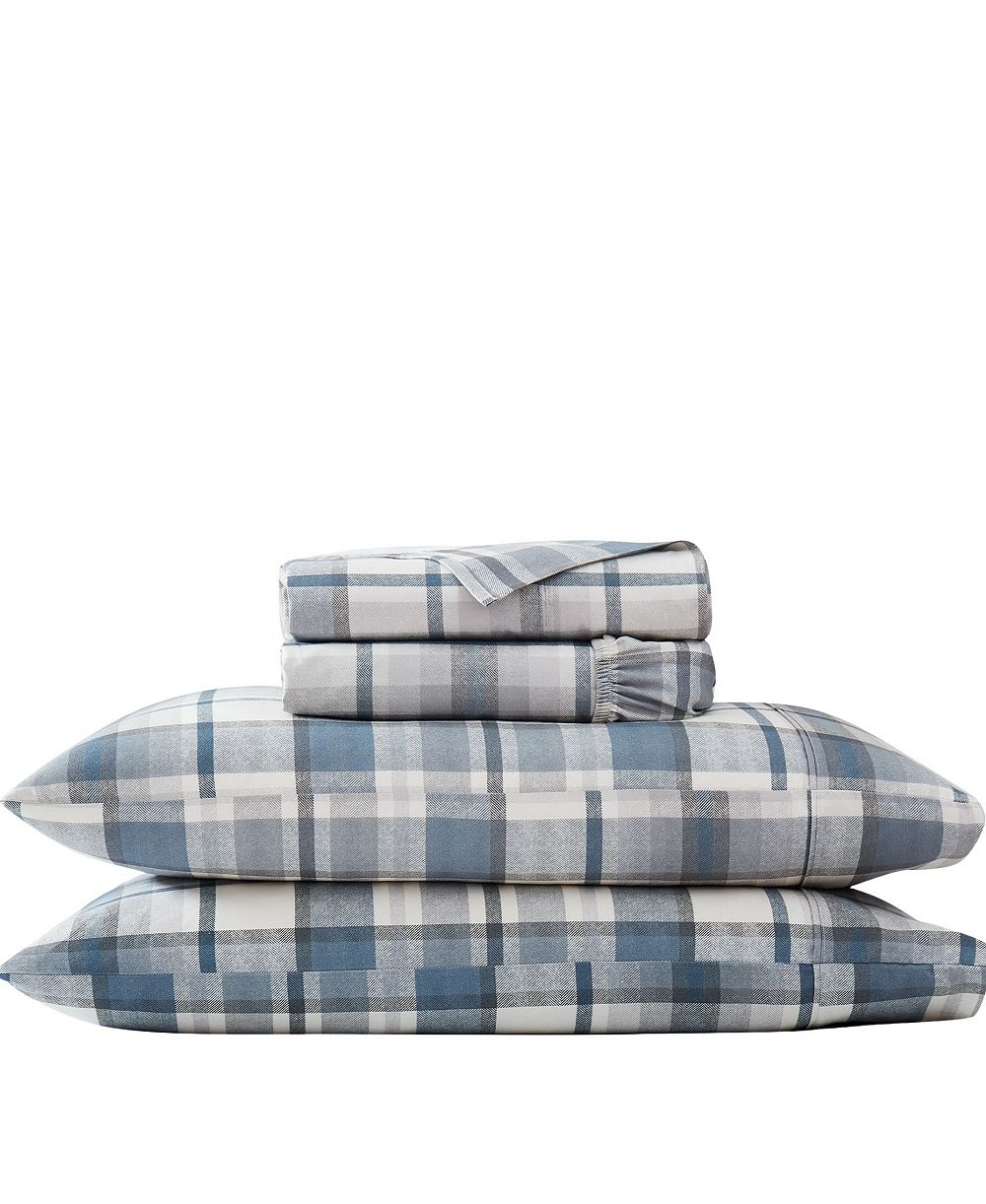 Комплект из 4-х простыней Southshore Fine Linens Highland Plaid Extra Deep Pocket, 300-Thread Count, King