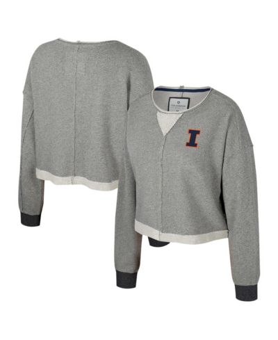 Colosseum Женский темно-серый укороченный свитшот Magnum Scoop Neck Illinois Fighting Illini