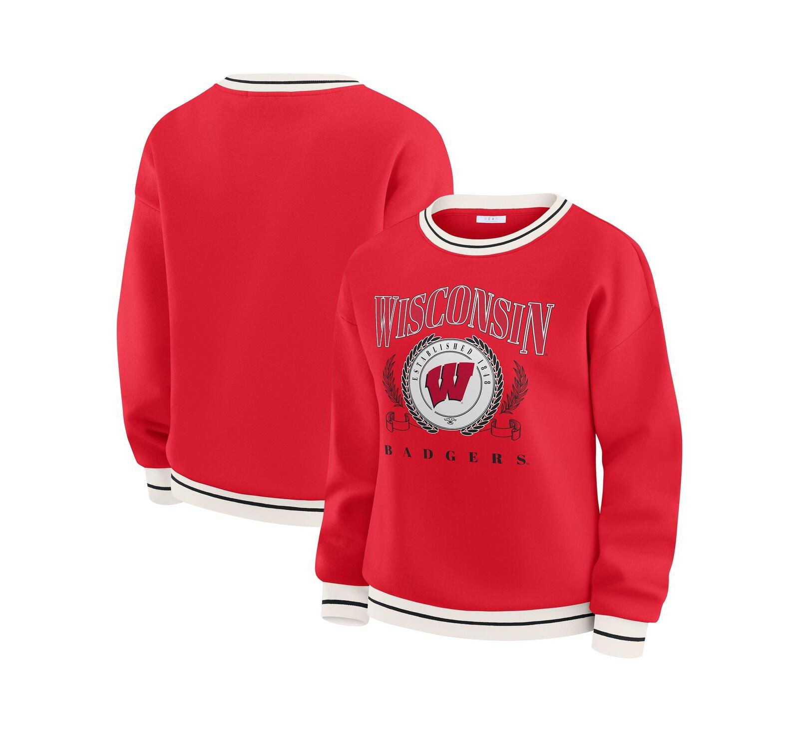 Женское свитшот WEAR by Erin Andrews Wisconsin Badgers, красное