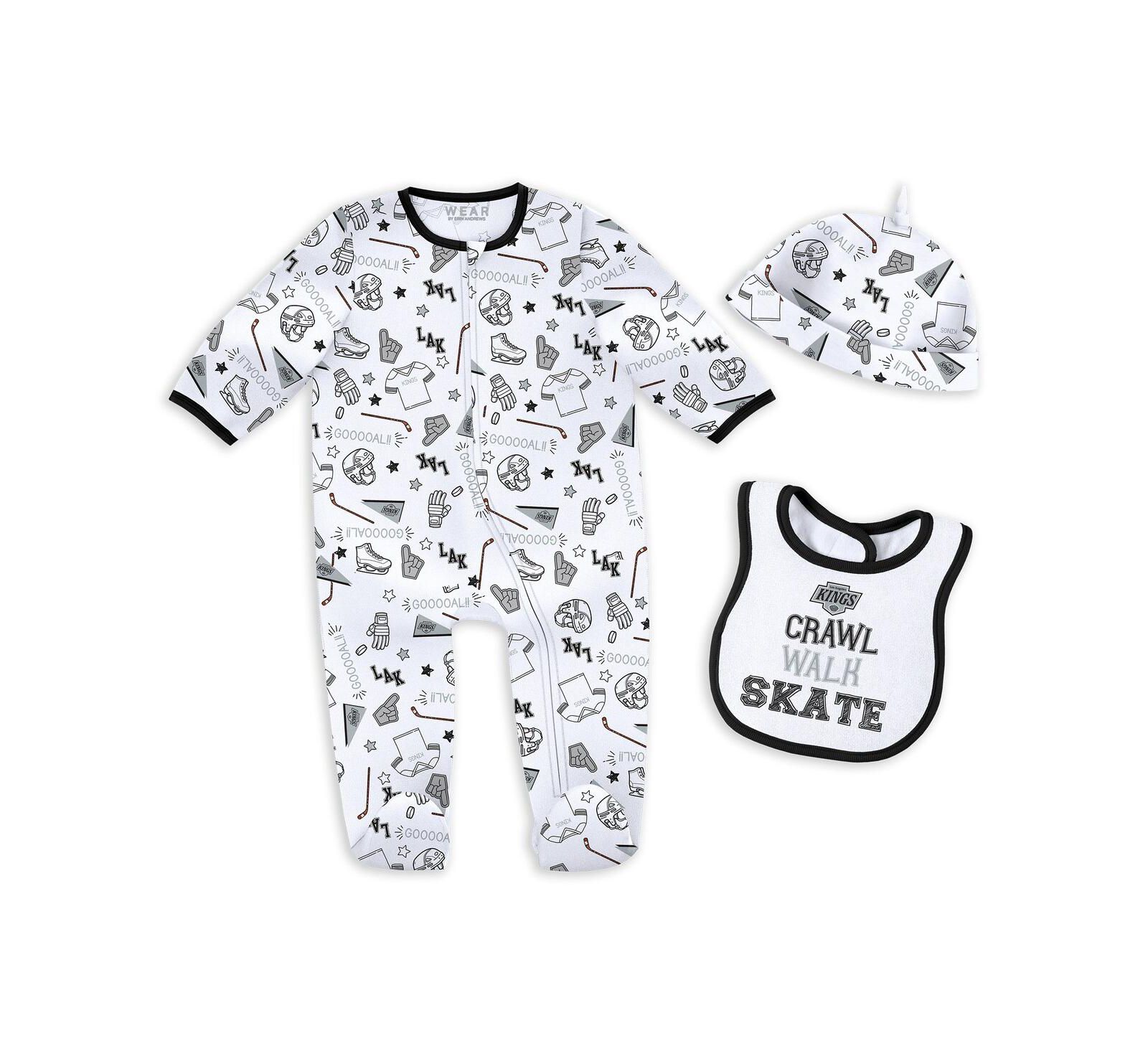 WEAR by Erin Andrews Baby Boys and Girls Los Angeles Kings Sleep and Play Sleeper Set with Bib