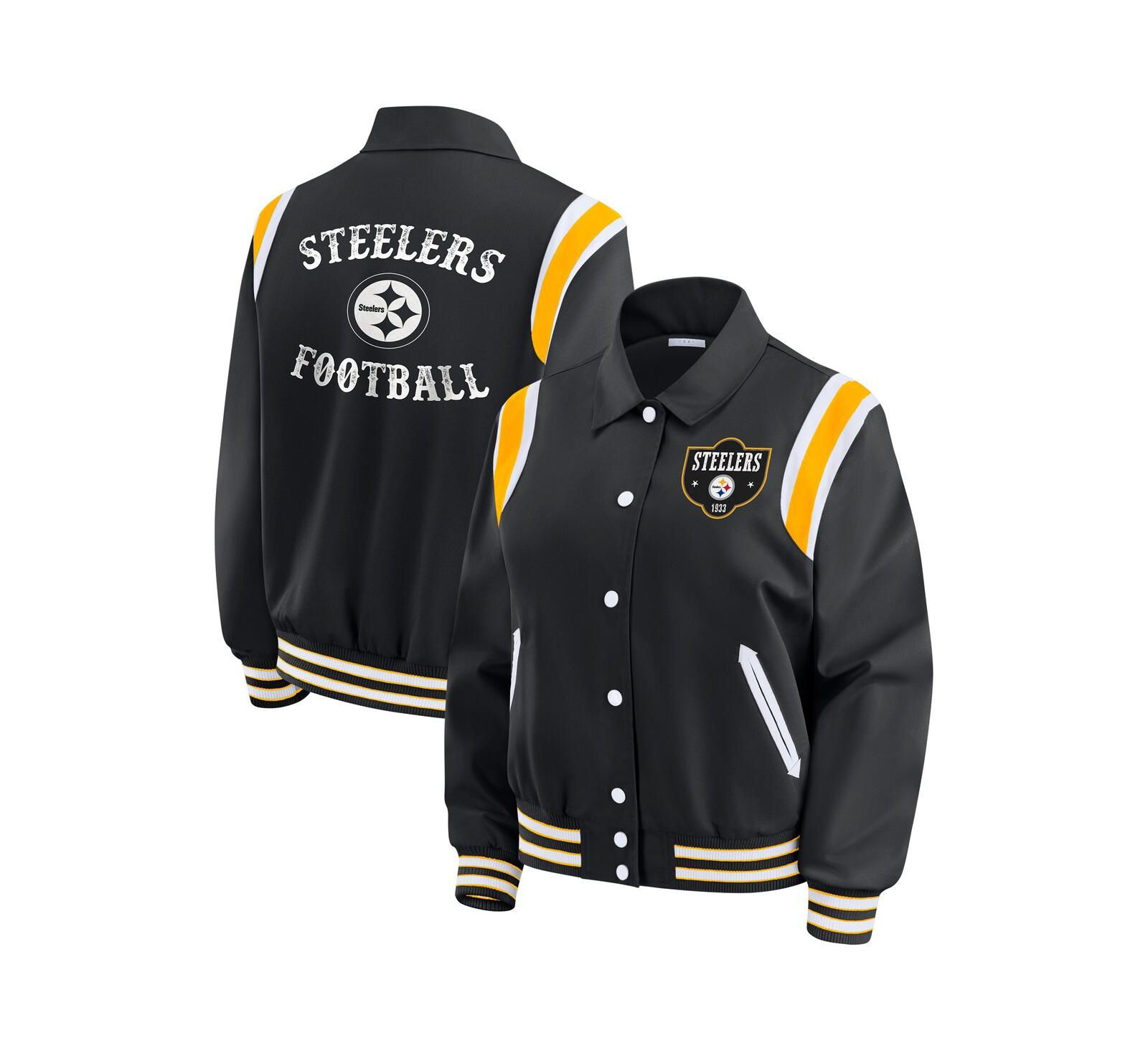 Женская куртка WEAR by Erin Andrews Pittsburgh Steelers Varsity Lightweight