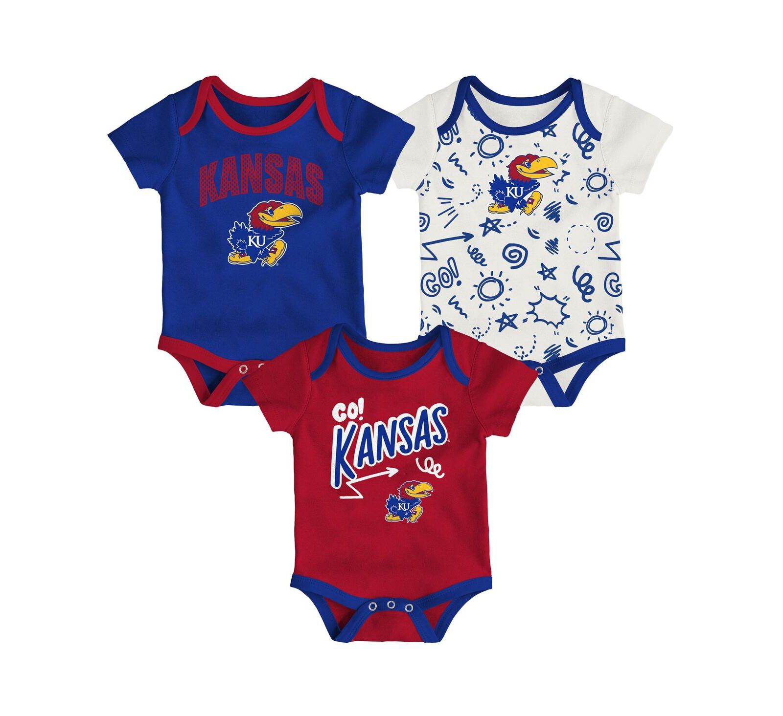 Outerstuff комплект боди для детей 3-Pack Kansas Jayhawks