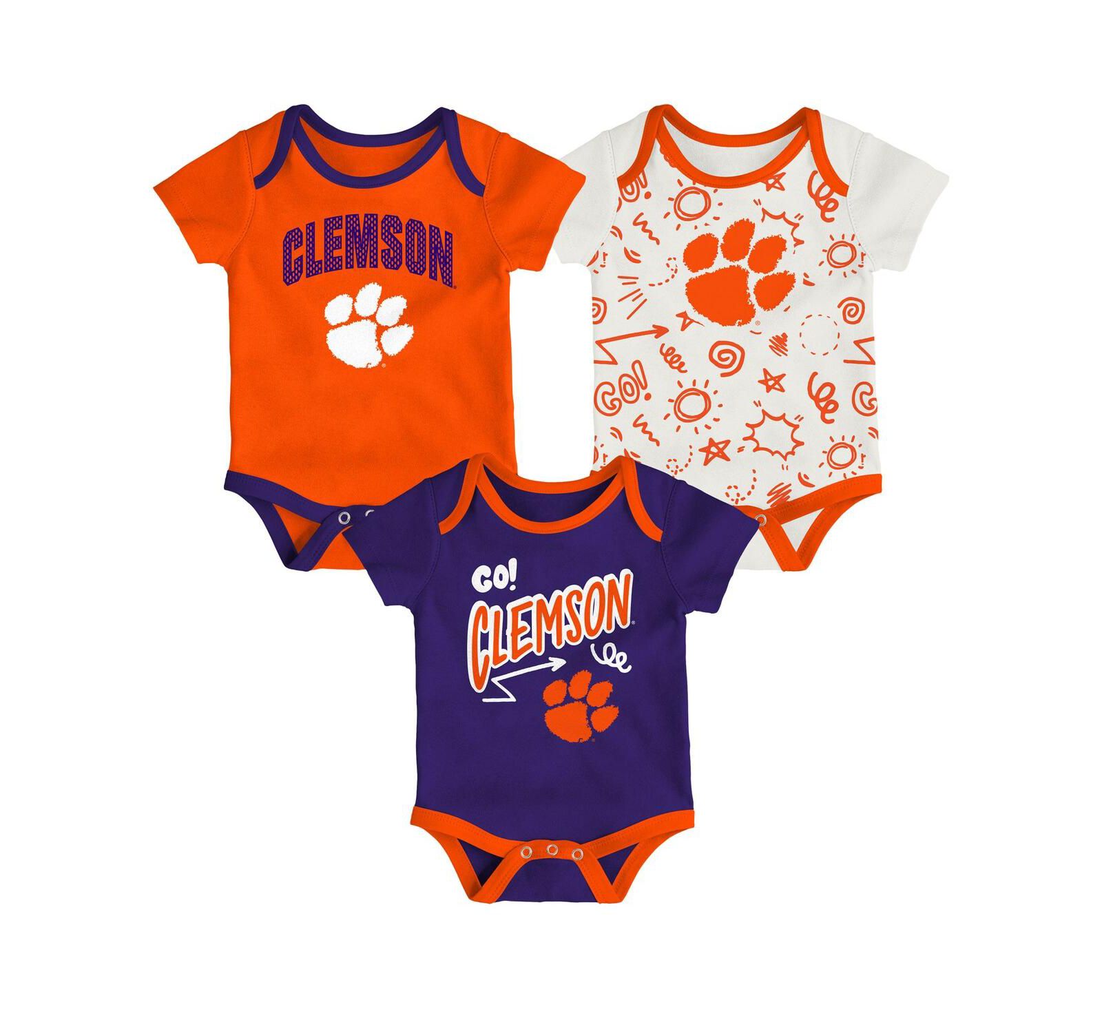 Outerstuff Набор боди для малышей (мальчиков и девочек), 3 шт., Clemson Tigers