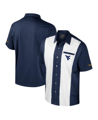 Colosseum Men's Navy West Virginia Mountaineers Strike Bowling Button-Up Shirt