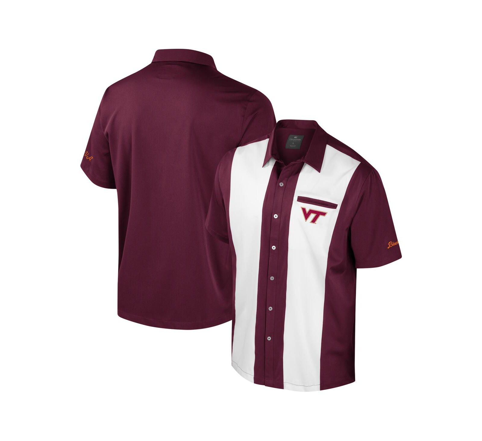 Colosseum Мужская рубашка на пуговицах Virginia Tech Hokies Strike Bowling Maroon