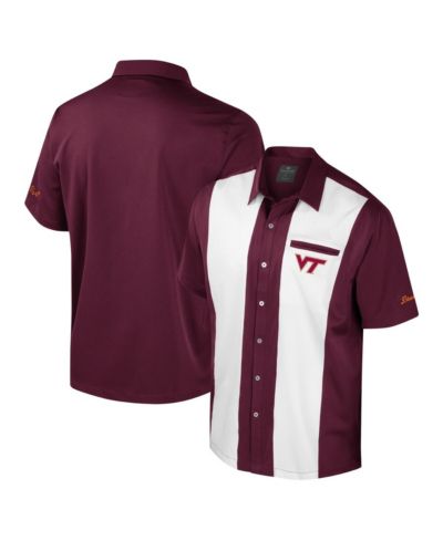 Colosseum Мужская рубашка на пуговицах Virginia Tech Hokies Strike Bowling Maroon