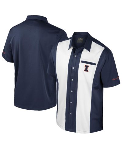 Colosseum Мужская рубашка на пуговицах с принтом Illinois Fighting Illini Navy