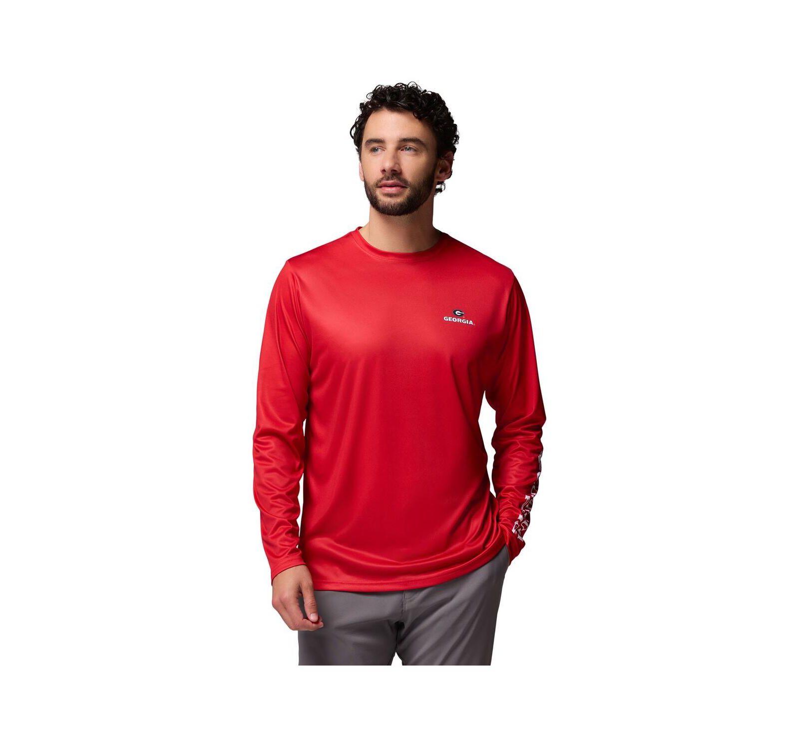 Columbia Men's Red Georgia Bulldogs PHG Terminal Shot Long Sleeve T-Shirt